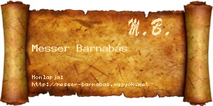 Messer Barnabás névjegykártya
